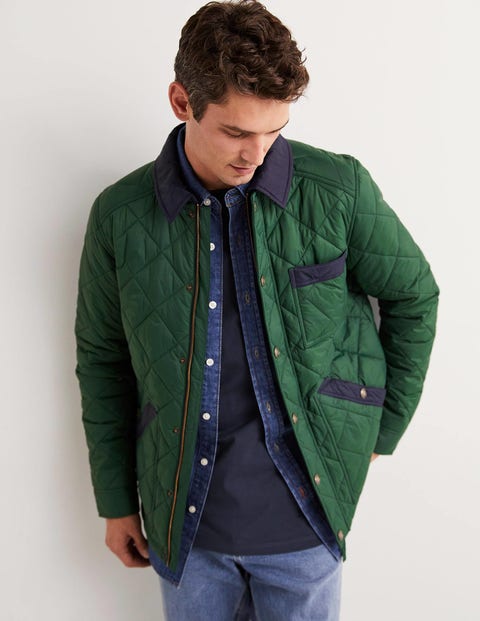 Short Quilted Jacket - Alligator Green 