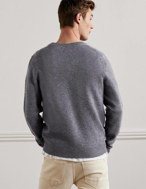 Charcoal, Mens Lambswool V Neck Sweater