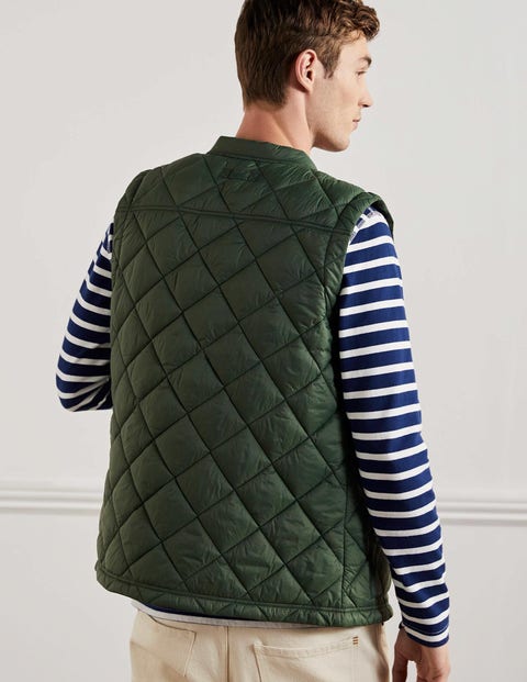 mens quilted vest green