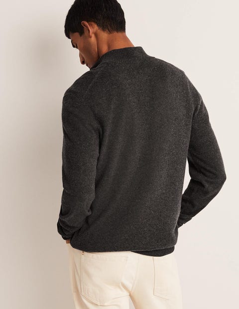 Cashmere Half-Zip Jumper - Dark Grey 