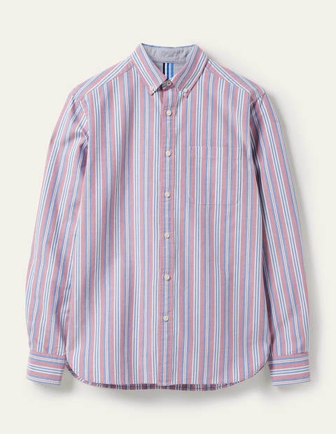 Button Down Oxford Shirt - Dusky Red/ Lapis Blue | Boden US