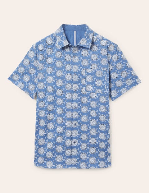 Broderie Cotton Shirt - Inky Blue | Boden US