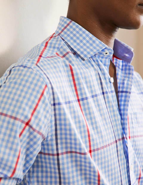 Slim Fit Classic Poplin Shirt - Heavenly Blue Check