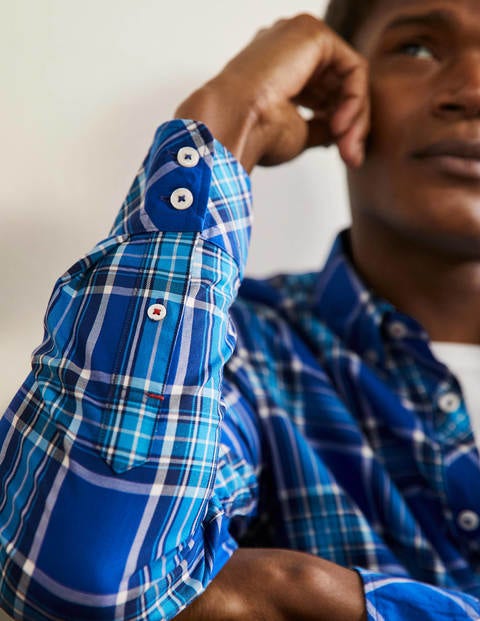 Casual Check Shirt - Regal Blue/ Blithe Check | Boden US