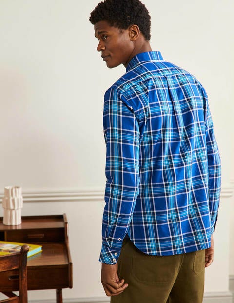 yellow blue check shirt