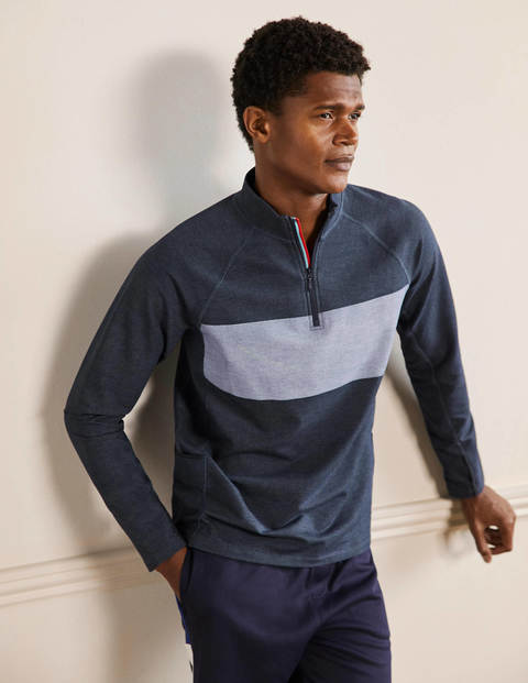 Active Half-Zip Top - Navy Colour block 