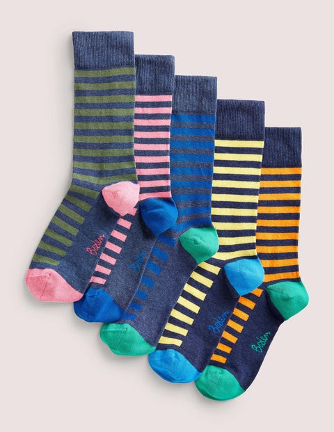 5 Pack Favourite Socks - Stripe Multi | Boden UK