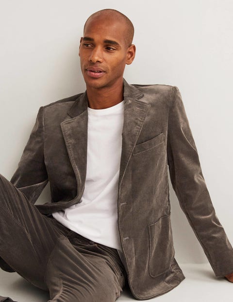 Classic Fit Cord Blazer - Aluminium 