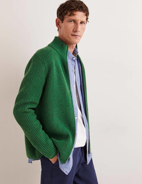 Zip through Cardigan - Highland Green