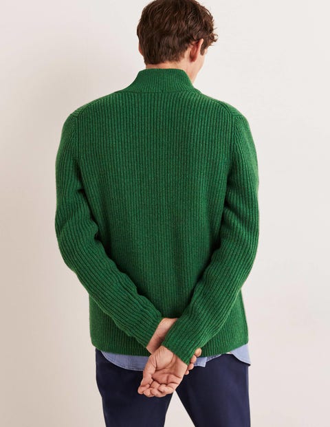 Zip through Cardigan - Highland Green