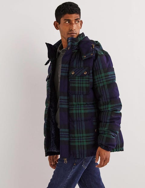 Check discount padded jacket