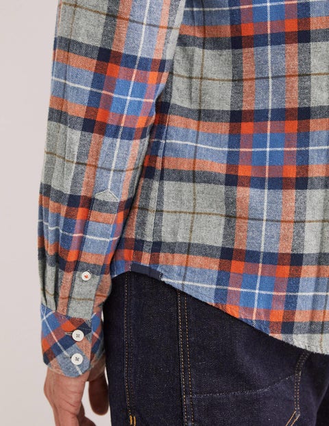 Brushed Flannel Shirt - Grey Marl 