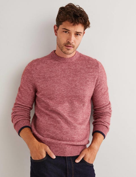 Fluffy Crew Neck Jumper - Blush Pink 