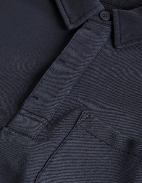 Button Neck Sweatshirt - Navy | Boden UK