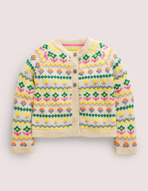 Cardigan à motif jacquard floral Bébé Boden, Multi