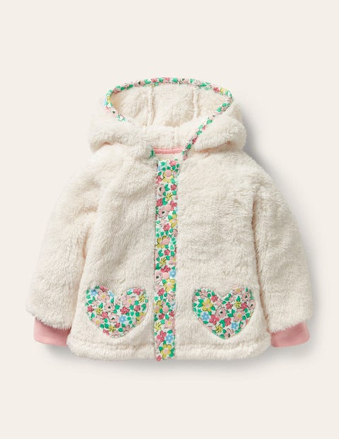 Veste teddy bear avec poche en forme de cœur Bébé Boden, OAT