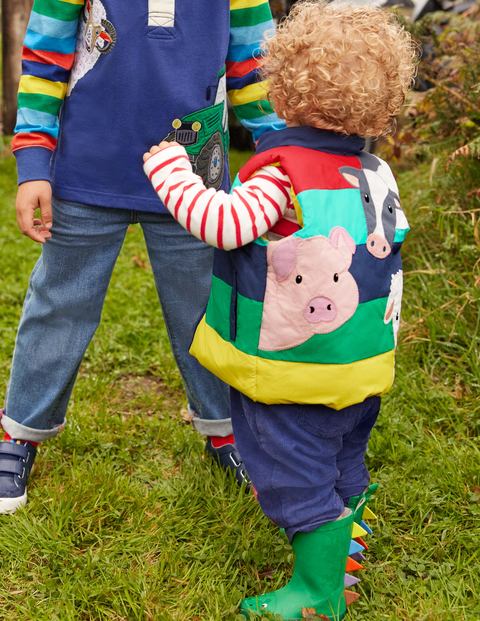 Appliqué Gilet - Multi Rainbow Farm Animals | Boden US