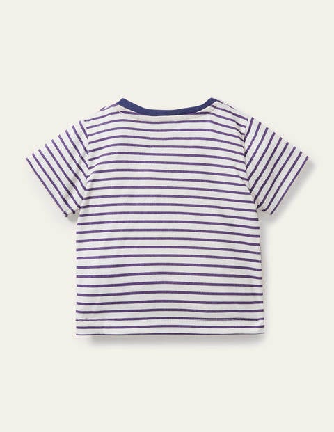 Appliqué Breton T-shirt - Ivory/Starboard Ice cream | Boden US