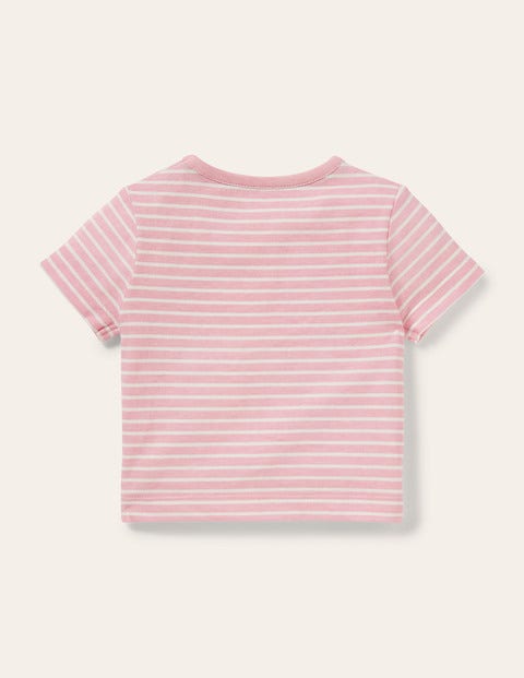 Crochet T-shirt - Pink Lemonade/Ivory Jungle | Boden US