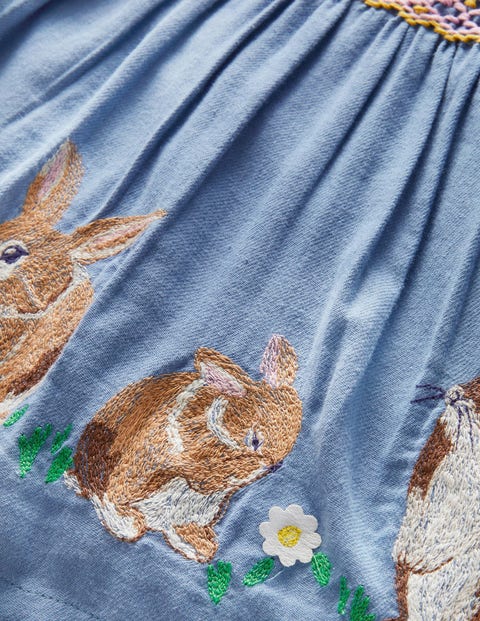 Nostalgic Woven Dress - Riviera Blue Bunnies | Boden UK