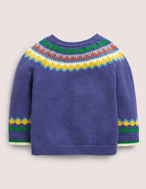 Fair Isle Yoke Cardigan - Starboard 