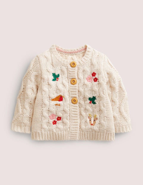Cable Cardigan - Ecru | Boden US