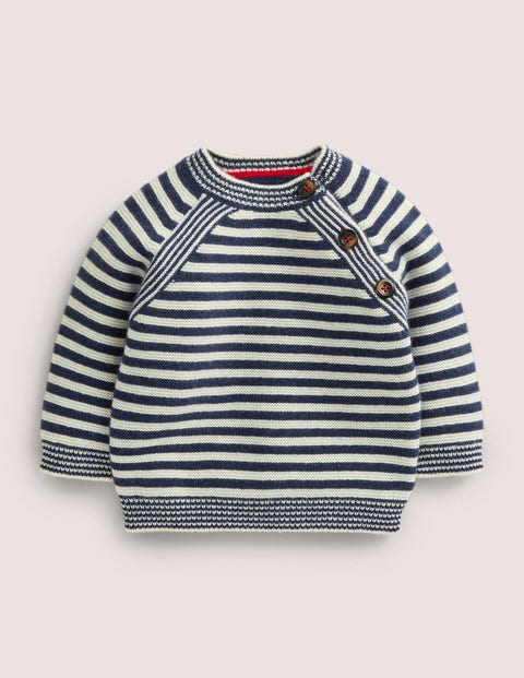 Navy and White Striped Cashmere Jumper Bébé Boden, IND