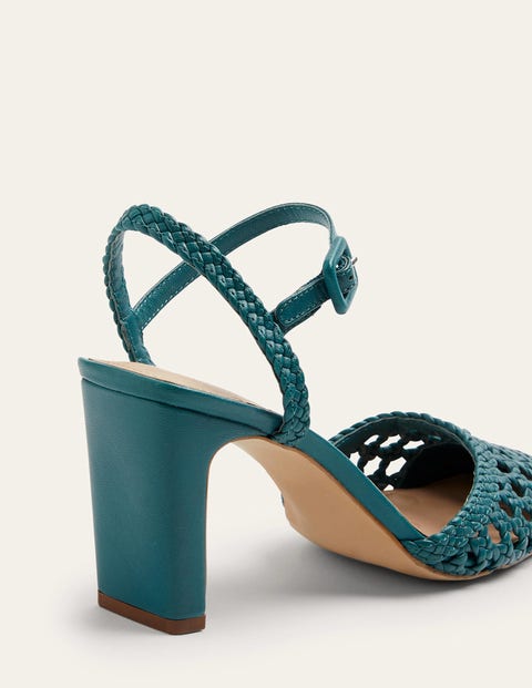 Ellie Woven Slingback Heels - Chesapeake Bay | Boden US