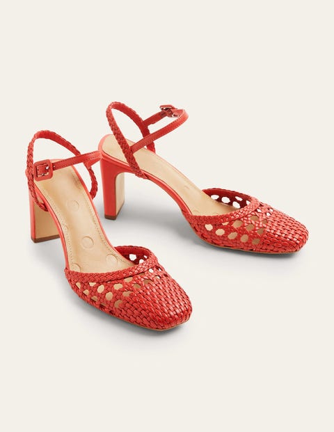 Woven leather heels discount