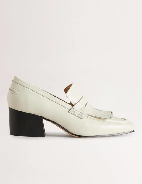 Block Heel Loafers - Off White | Boden US