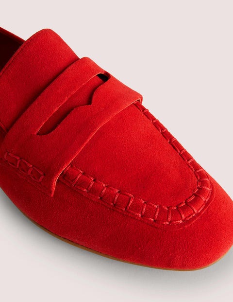 Mocassins Daim Tods en coloris Rouge Femme Chaussures Chaussures plates Souliers et mocassins 