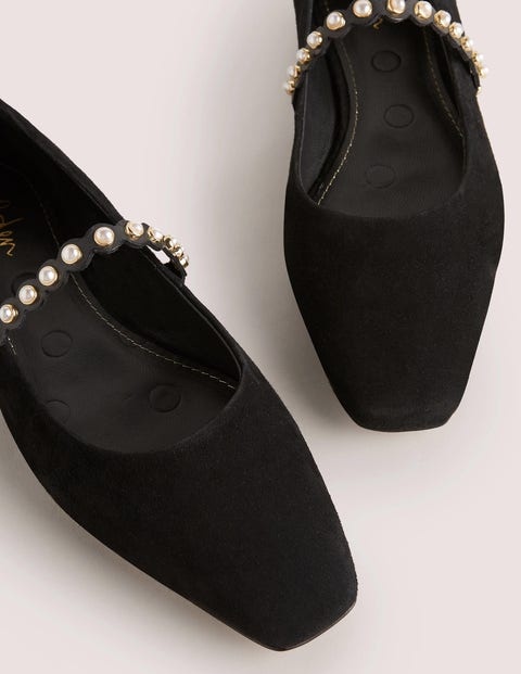 Pearl Strap Ballerina Flats Black | lupon.gov.ph