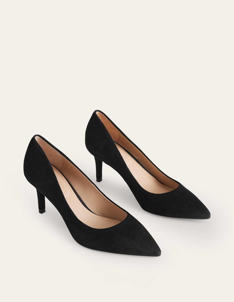 Public Desire Black Suedette Bow Strappy Stiletto Heel Court Shoes | New  Look