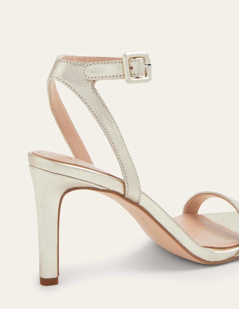 Strappy Heeled Sandals - Pale Gold Metallic | Boden AU