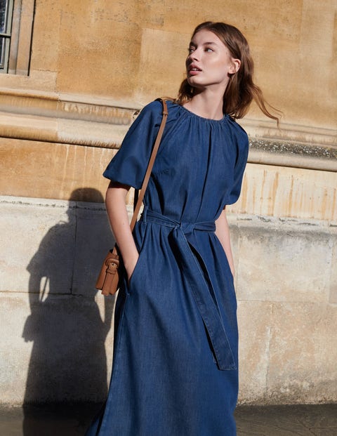 mid sleeve long dress