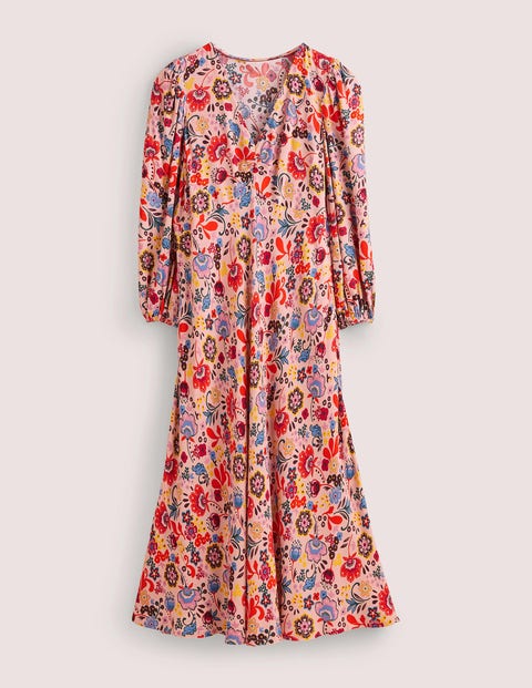 pink tea dress midi
