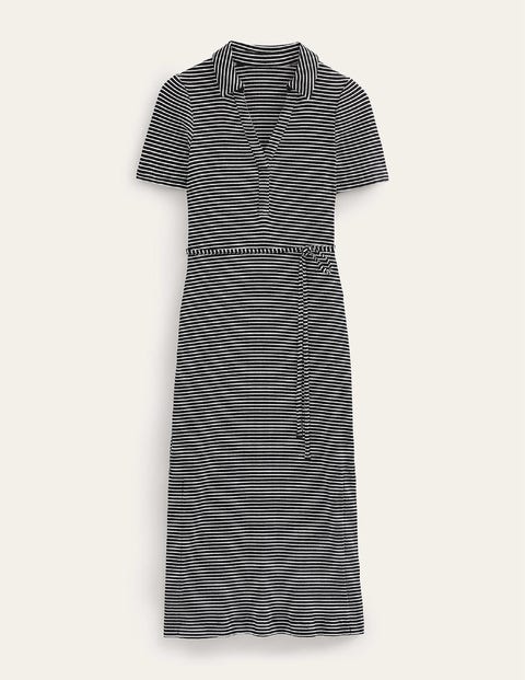Dress Black, - | Midi Sleeveless Jersey Reverie Boden US
