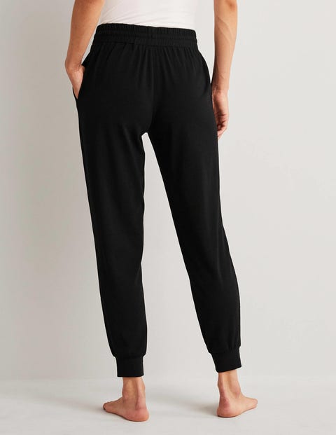 Cuffed Jersey Joggers - Black