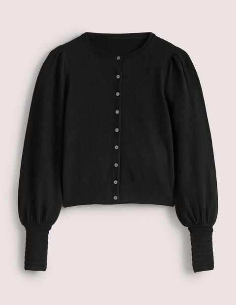 Pointelle Detail Cardigan - Black | Boden US