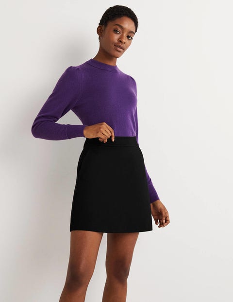 A-line Wool Blend Mini Skirt Black | lupon.gov.ph