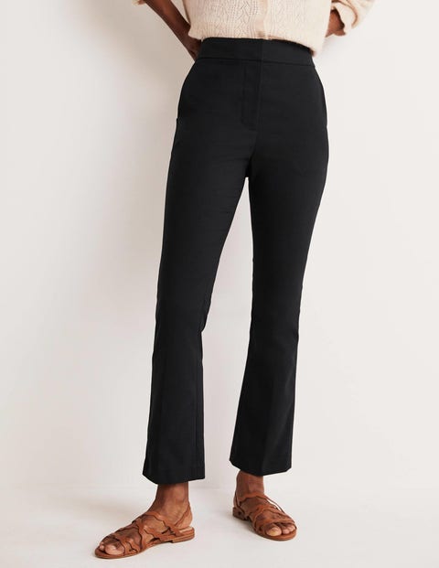 Urban Outfitters Archive Black Crepe Cropped Kick Flare Trousers  Urban  Outfitters UK