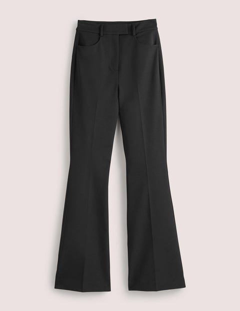 High Waisted Flared Trousers - Black