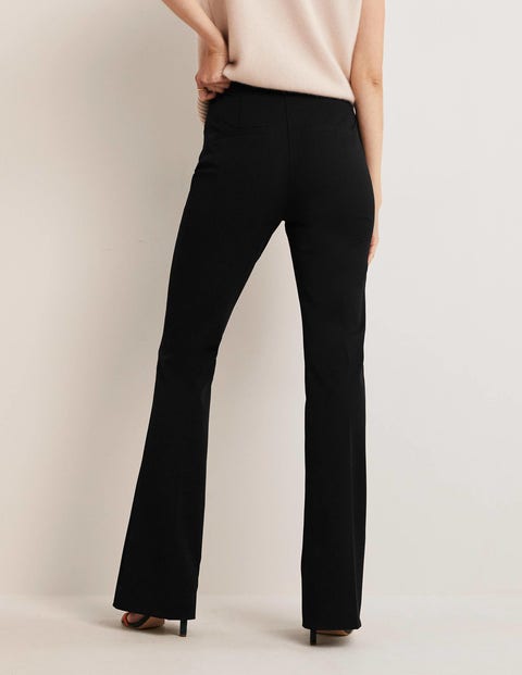 HIGH WAIST FLARED TROUSERS, Black