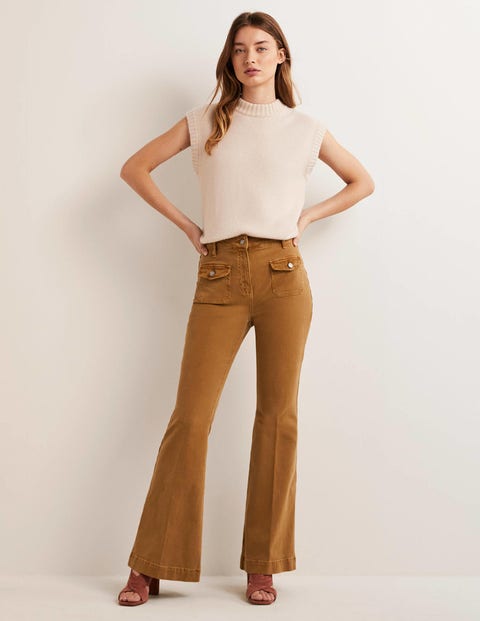 Elastic Waist Flare Bell Bottom Long Pants – Cranberry Boutique