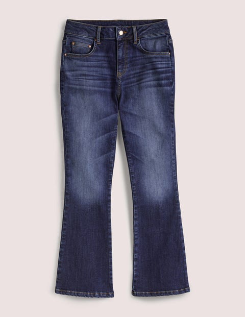 Fitted Cropped Flare Jeans - Dark Vintage | Boden UK