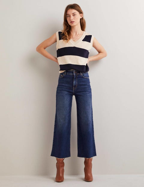 High Rise Wide Leg Jeans - Dark Vintage | Boden US