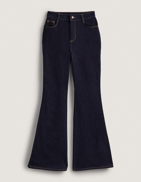High Waist Smart Flare Jeans - Indigo | Boden UK