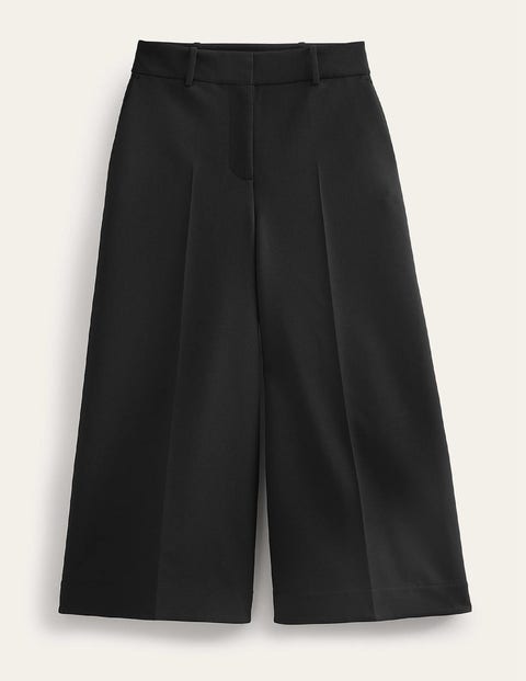 Fluid Wide-Leg Culottes Black Women Boden