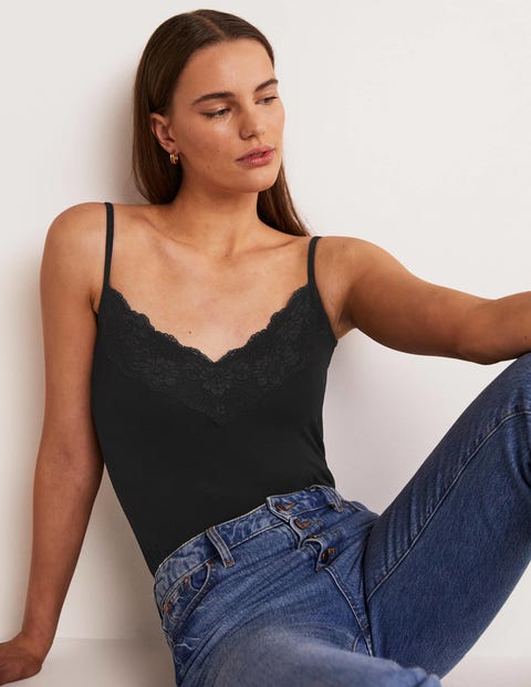 Lace Cami Top - Black