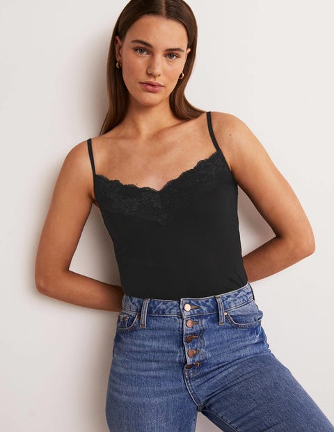 Lace Cami Top - Black